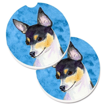 Carolines Treasures Blue Chihuahua Set of 2 Cup Holder Car Coaster SS4794-BUCARC